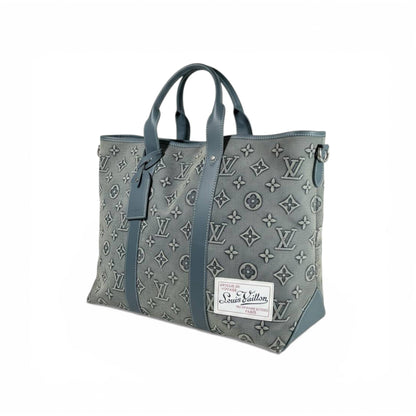👜 Louis Vuitton Monogram Denim Tote Bag – Grey Canvas Edition