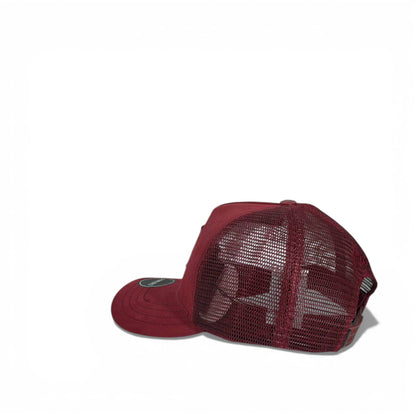 🧢 AMIRI Crystal Monogram Trucker Cap – Burgundy Red