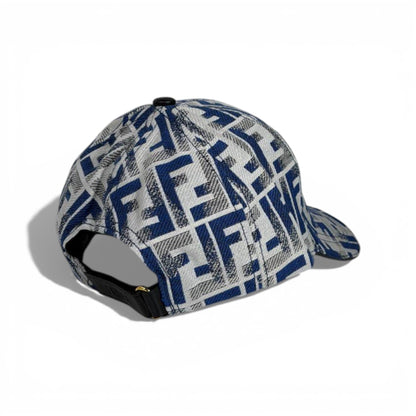 🧢 Fendi FF Monogram Baseball Cap – Blue Iconic Edition 💙✨