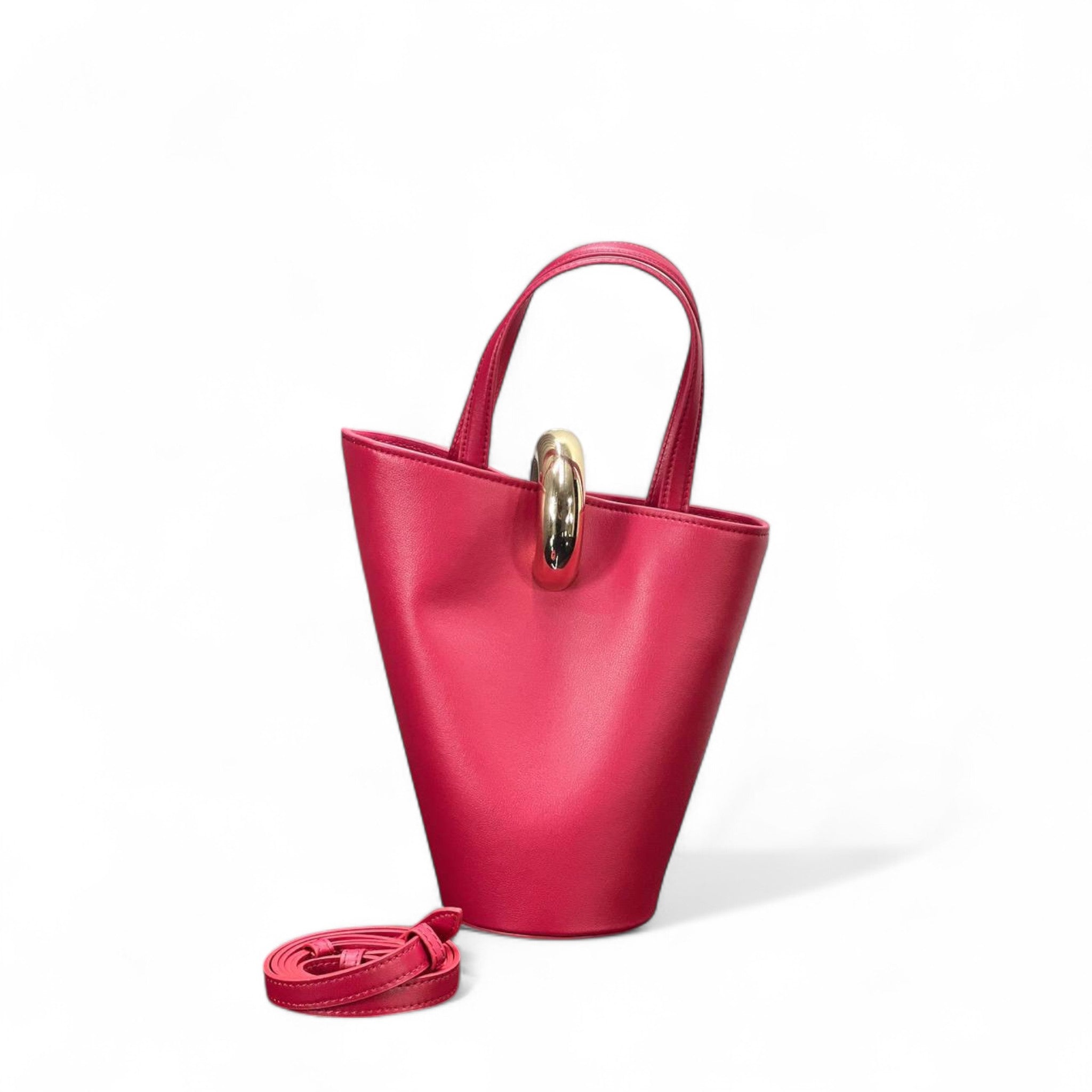 Jacquemus Pink Sculptural Tote Bag with Gold Handle Accent 💖✨