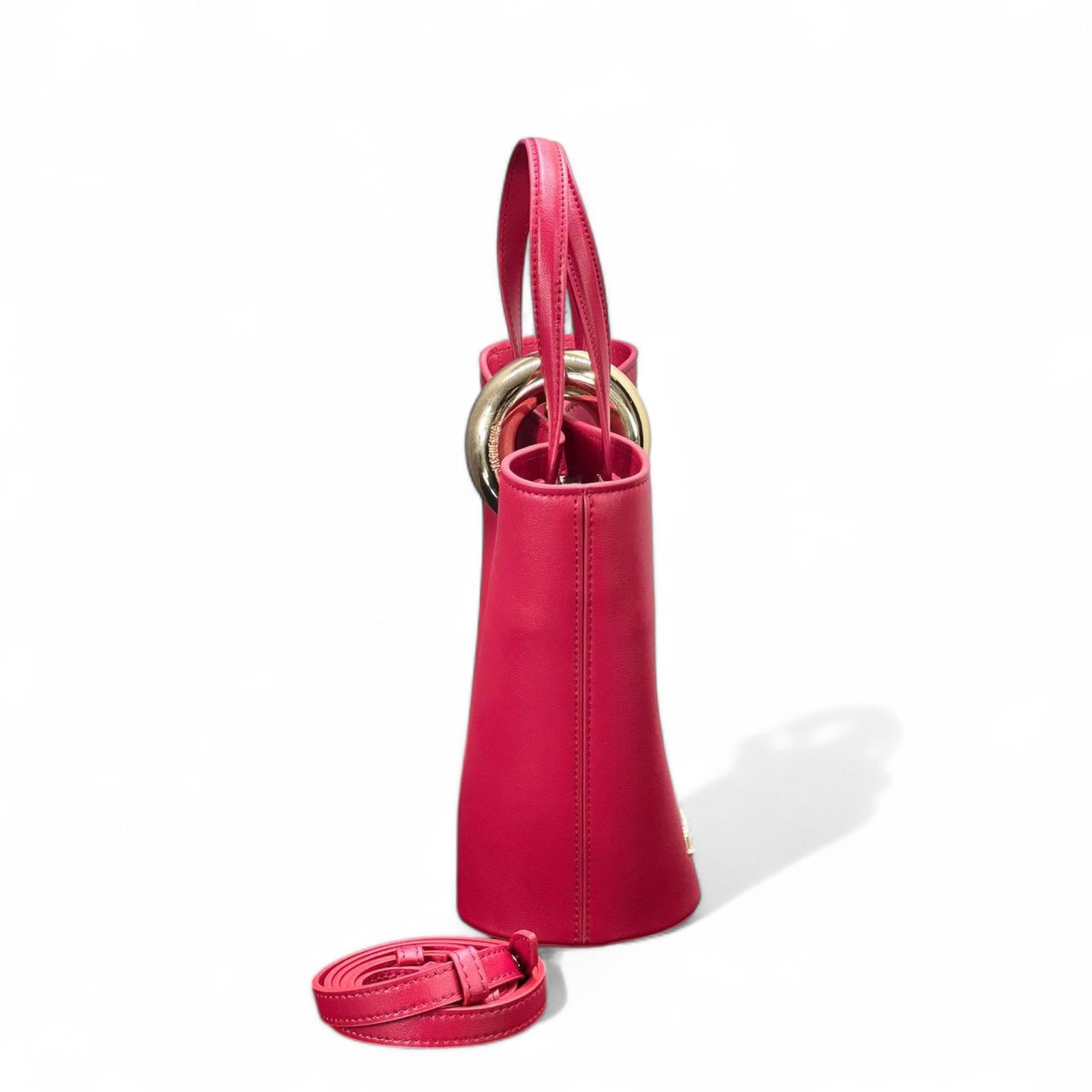 Jacquemus Pink Sculptural Tote Bag with Gold Handle Accent 💖✨