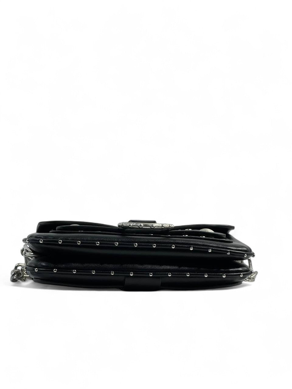 Zadig & Voltaire Black Studded Leather Bag 🖤🔥 | Silver Chain Strap – With Box 📦