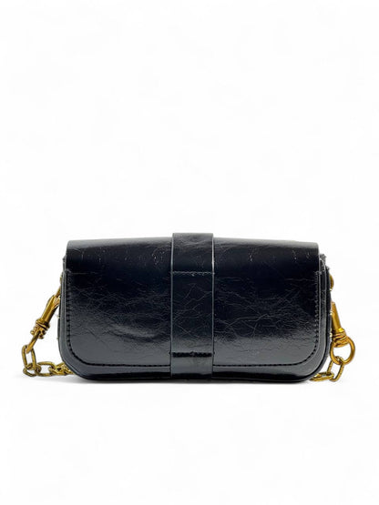 Zadig & Voltaire Black Leather Bag 🖤✨ | Gold Chain Strap – With Box 📦