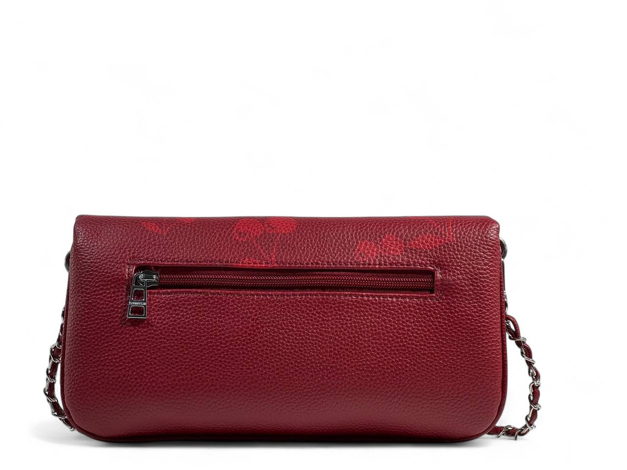 Zadig & Voltaire Red Cherry Print Bag 🍒✨ | Silver Chain Strap – With Box 📦