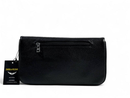 Zadig & Voltaire Black Studded Leather Shoulder Bag 🖤✨ | Iconic Parisian Glam