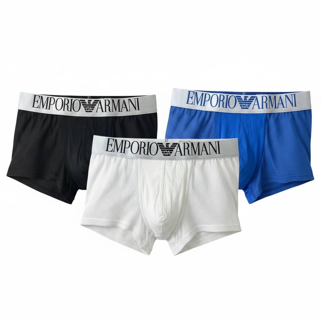Emporio Armani Mesh 3-Pack Boxer Briefs 🔥 Premium Men’s Luxury Underwear Set