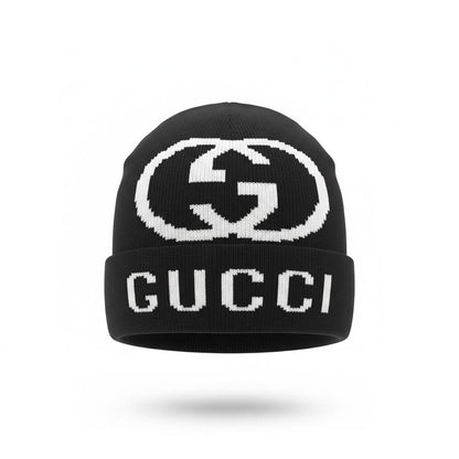 🖤 GUCCI GG Logo Knit Beanie – Iconic Winter Luxury ❄️