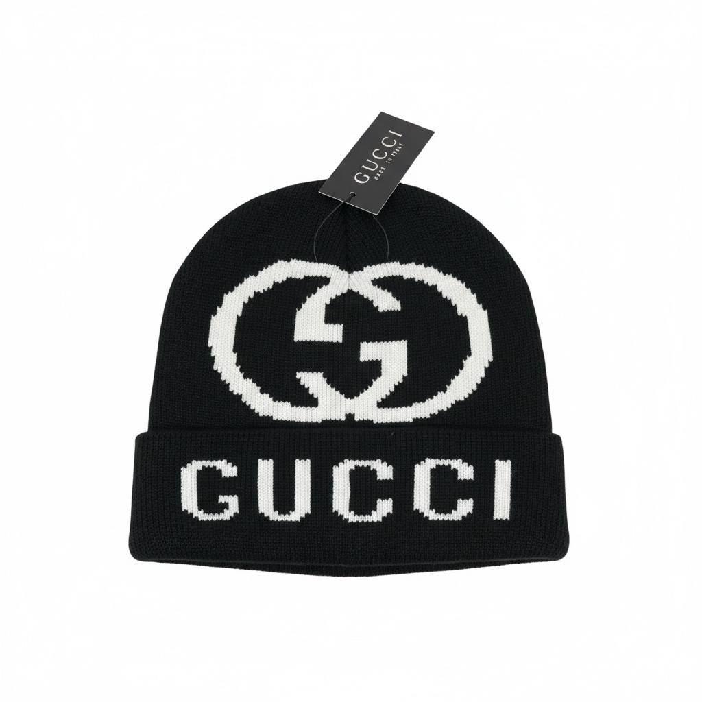 🖤 GUCCI GG Logo Knit Beanie – Iconic Winter Luxury ❄️