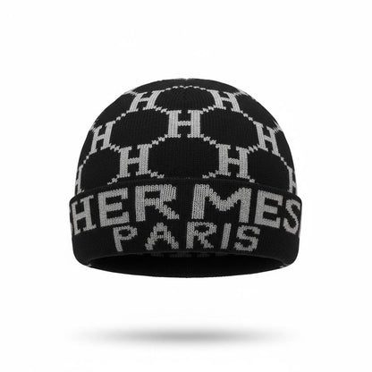 🖤 HERMÈS Paris Monogram Knit Beanie – Bold French Winter Luxury ❄️