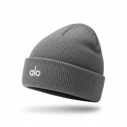 🩶 Alo Grey Winter Knit Set – Beanie, Scarf & Gloves Minimal Comfort ❄️