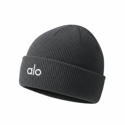 🩶 Alo Grey Winter Knit Set – Beanie, Scarf & Gloves Minimal Comfort ❄️