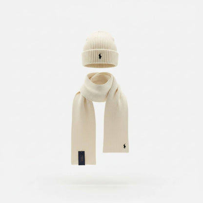 🤍 Polo Ralph Lauren Knit Beanie & Scarf Set – Timeless Winter Elegance ❄️