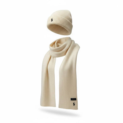 🤍 Polo Ralph Lauren Knit Beanie & Scarf Set – Timeless Winter Elegance ❄️