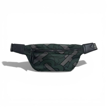 🟢 Burberry Monogram Green Luxury Belt Bag