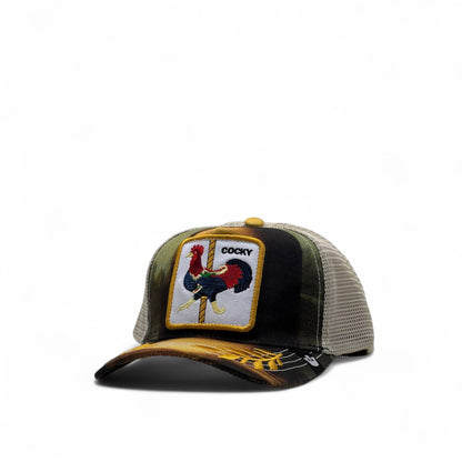 Cocky Rooster Camo Trucker Cap – Bold Attitude 🐓🧢