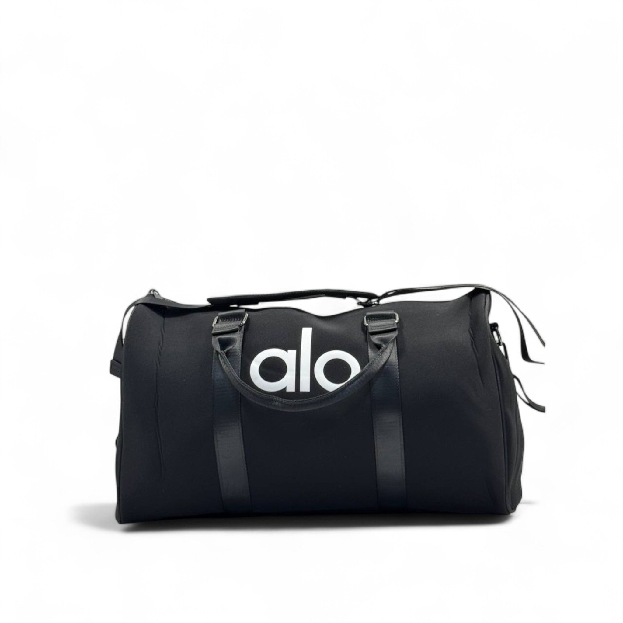 Alo Large Signature Duffel Bag – Black Bold 🏋️‍♂️🖤