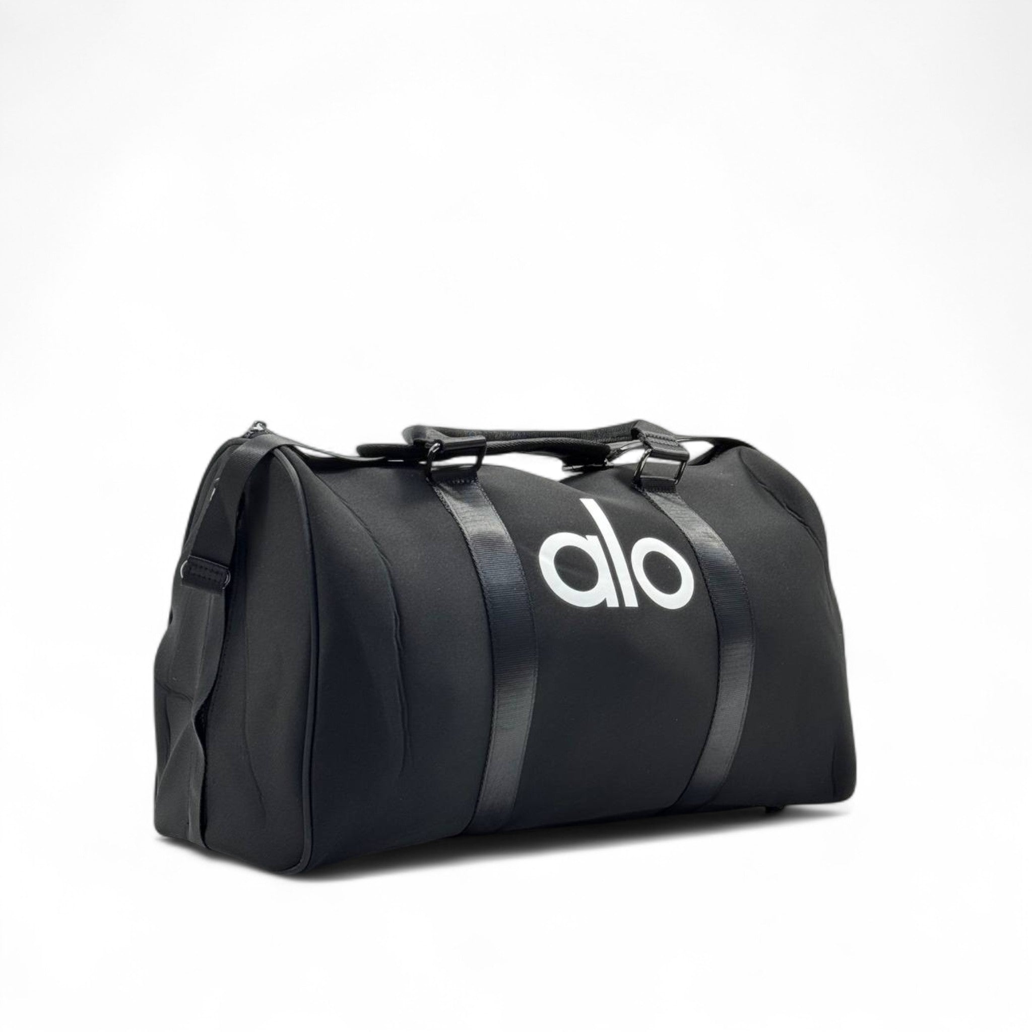 Alo Large Signature Duffel Bag – Black Bold 🏋️‍♂️🖤