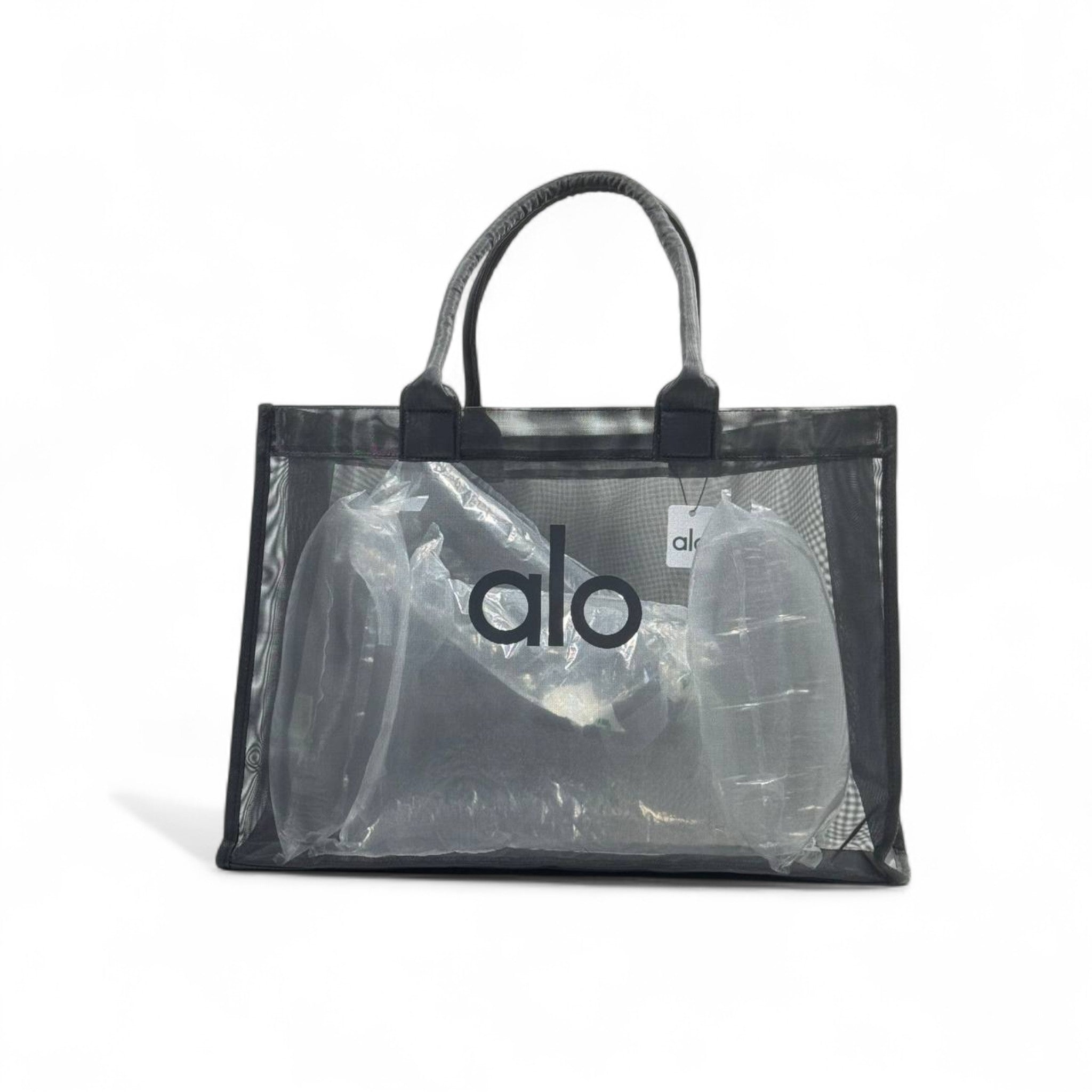 Alo Oversized Clear Tote – Shadow Black 🖤👜