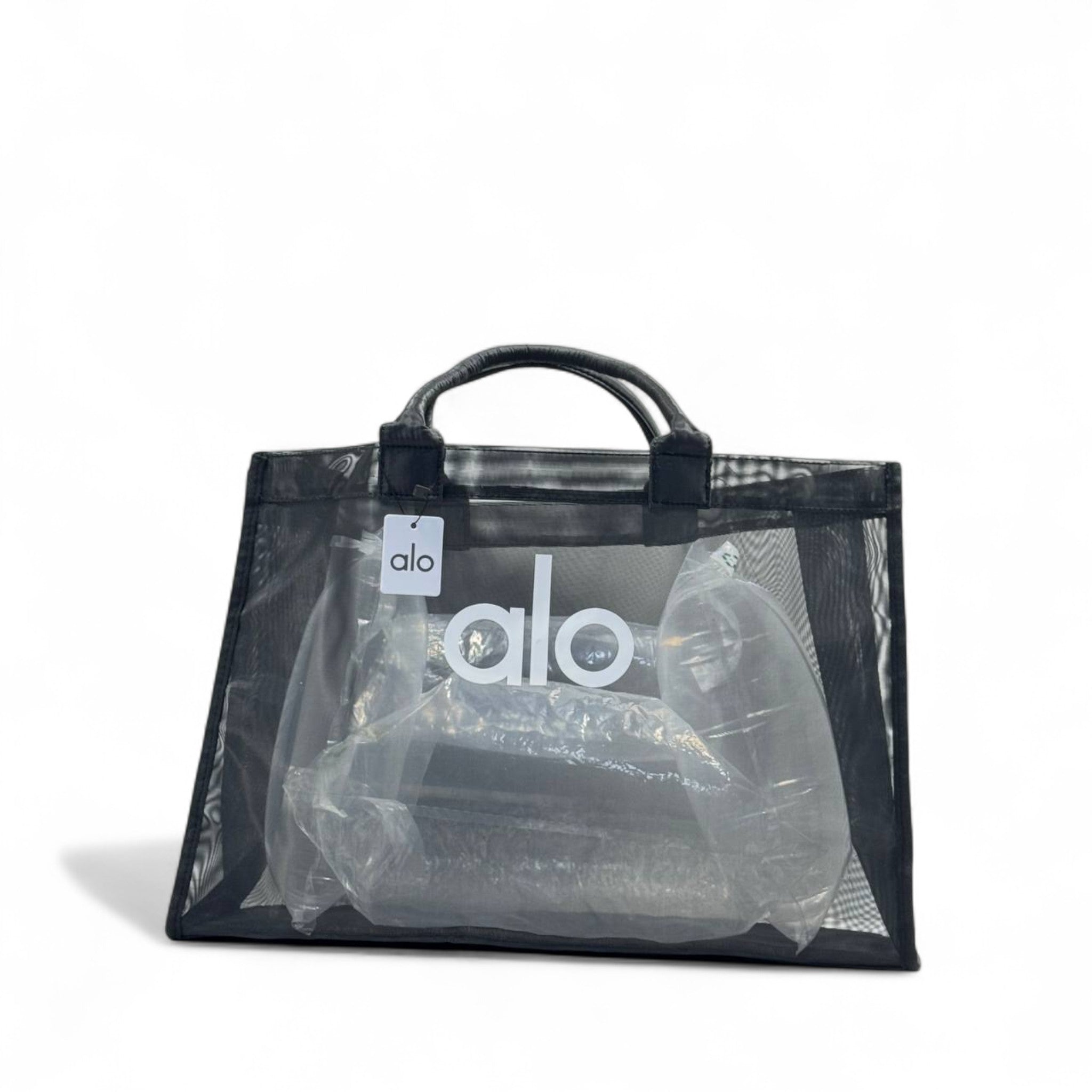Alo Oversized Clear Tote – Jet Black Edition 🛫👜