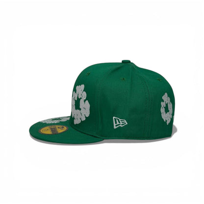 🧢 Denim Tears Green Flat Brim Cap – Iconic Cotton Wreath Statement 💚🌼