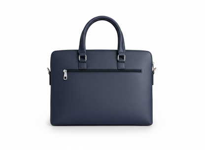 LACOSTE Classic Leather Briefcase 💼🔵 | Minimal Executive Edition