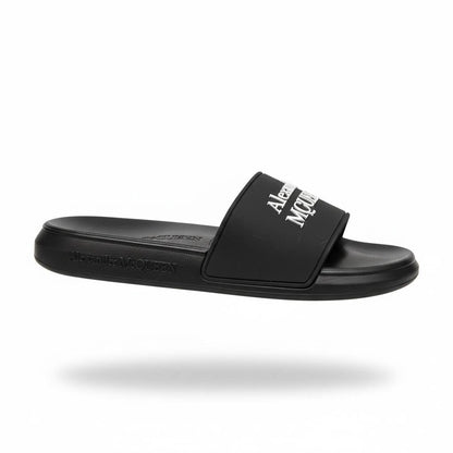 Alexander McQueen Black Logo Slides 🖤✨ | Luxury Minimal Summer Essential 🔥👑