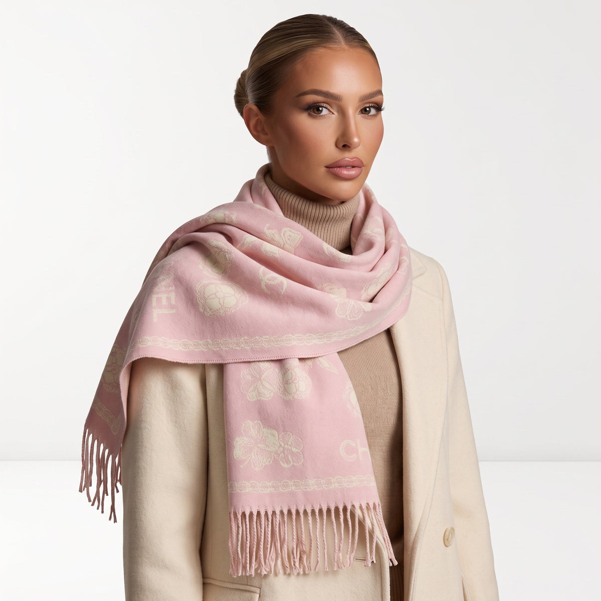 Chanel Logo Scarf — Pink