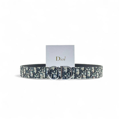 Dior Oblique Canvas Belt 💙 | 125cm | Silver CD Buckle + Box