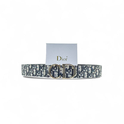 Dior Oblique Canvas Belt 💙✨ | 125cm | Gold CD Buckle + Box