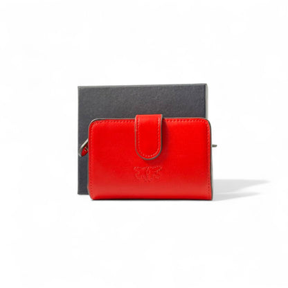 🔥 Pinko Red Charm Wallet – Gold Icon Details & Zip Closure ❤️✨