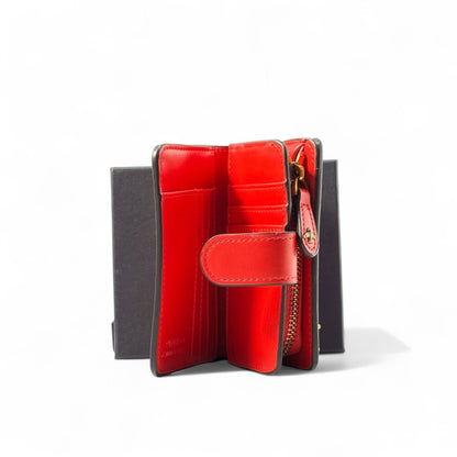 🔥 Pinko Red Charm Wallet – Gold Icon Details & Zip Closure ❤️✨