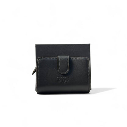 🖤 Pinko Black Charm Wallet – Gold Icons & Zip Closure with Attitude ✨💋