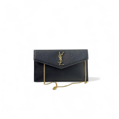🖤 YSL Classic Black Envelope Chain clutch – Timeless Elegance