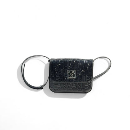 🖤 Armani Exchange Black Logo Embossed Crossbody – Mini Luxe