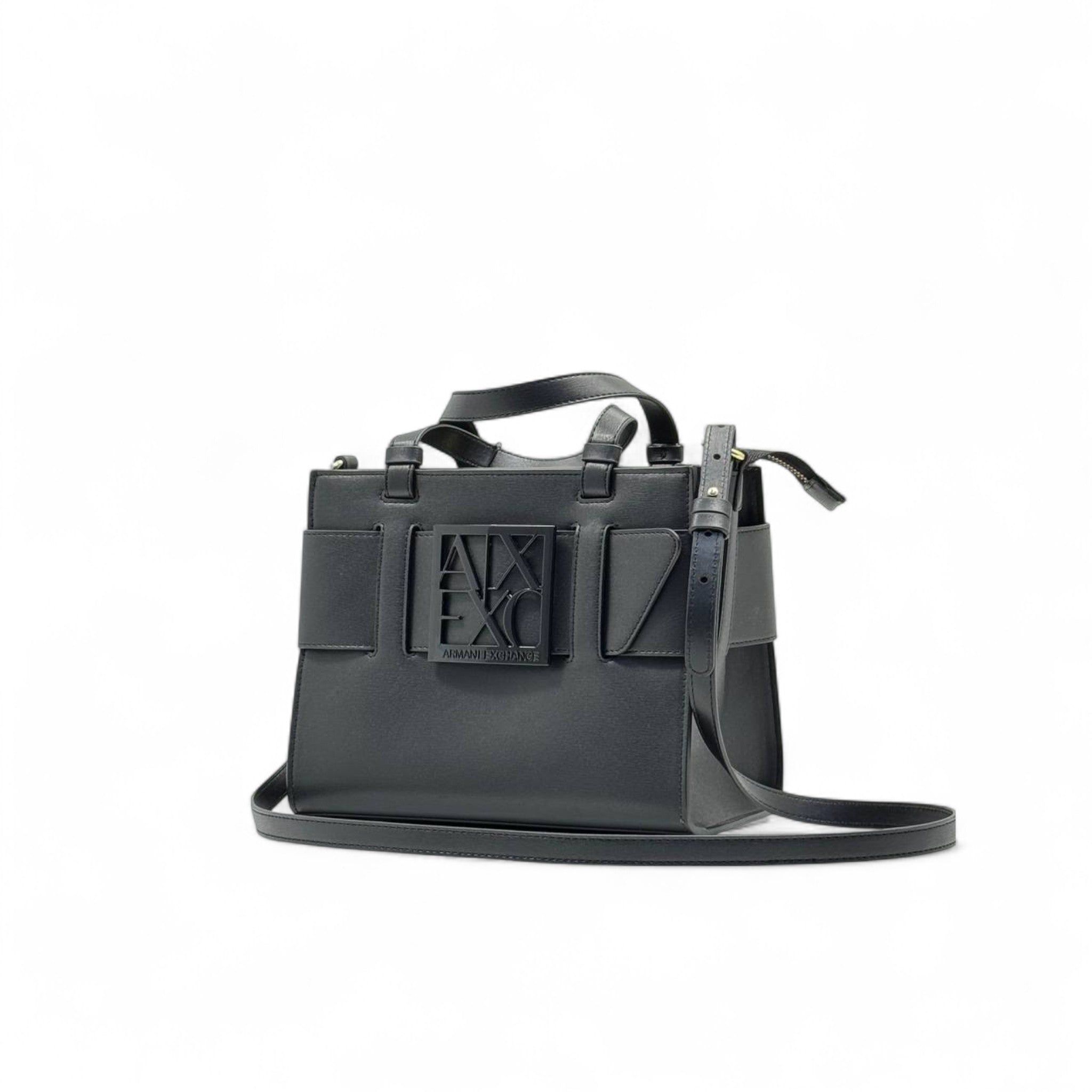 🖤 Armani Exchange Black Structured Tote – Iconic Urban Style