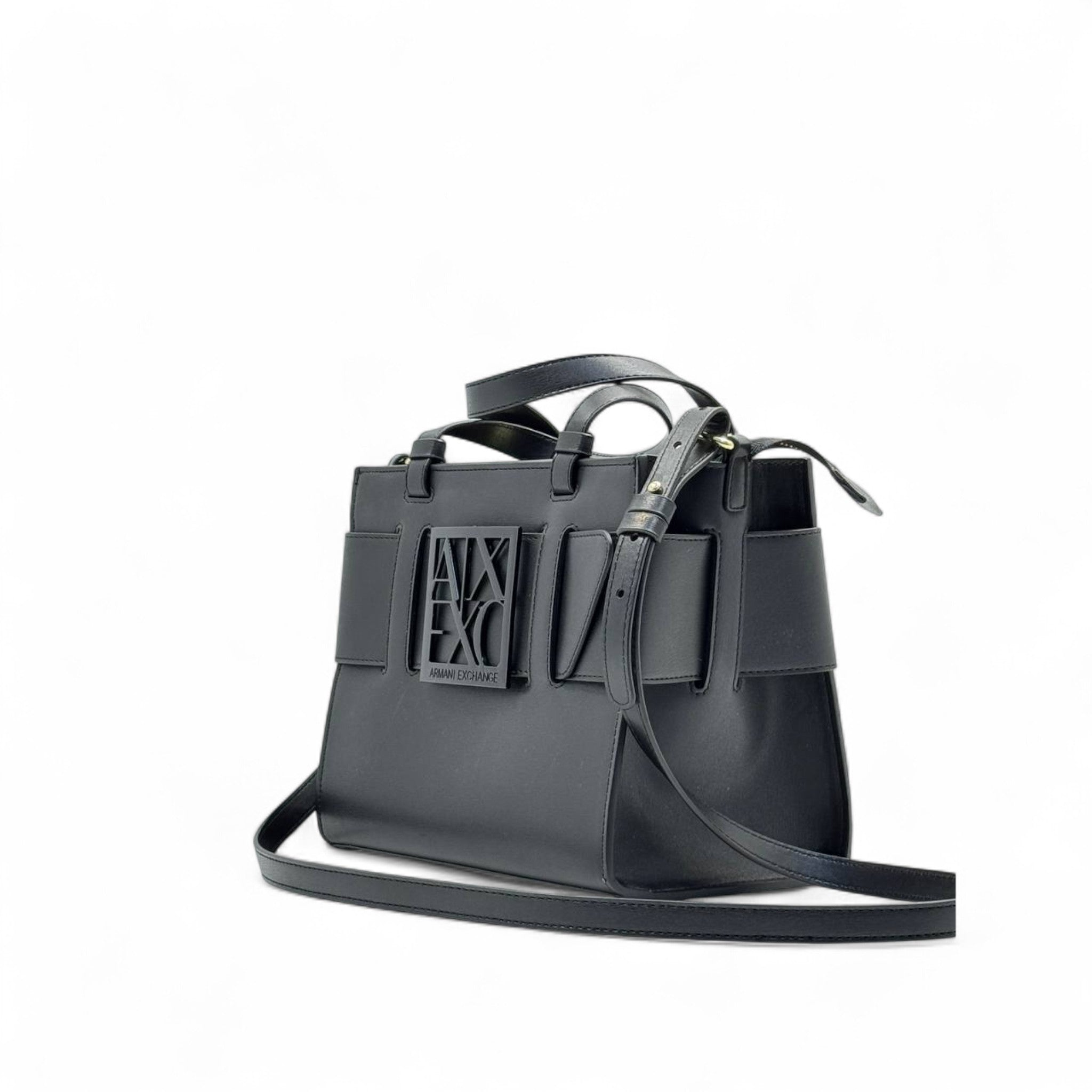 🖤 Armani Exchange Black Structured Tote – Iconic Urban Style