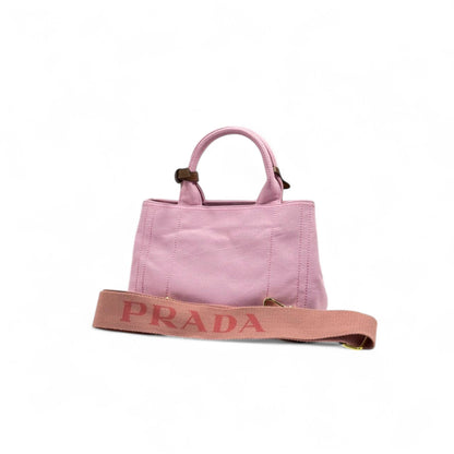 💗 Prada Milano Mini Canvas Tote – Pink Edition