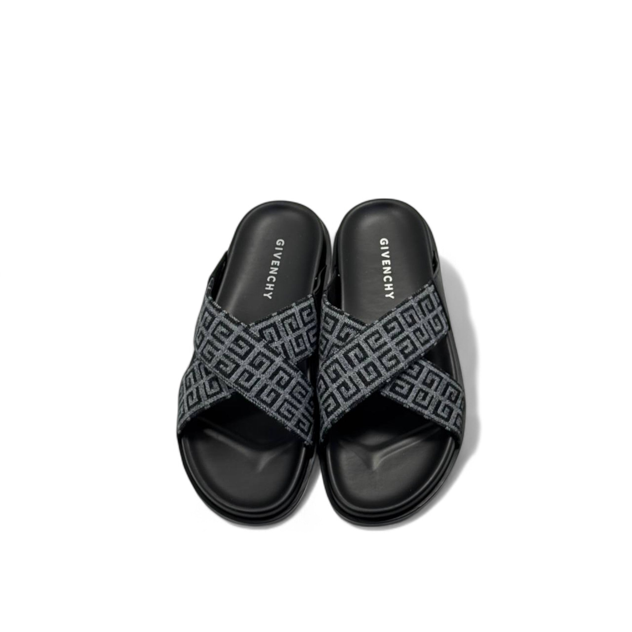 Givenchy Black Monogram Criss-Cross Slides – Luxury Everyday Sandals