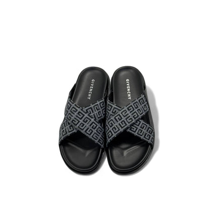 Givenchy Black Monogram Criss-Cross Slides – Luxury Everyday Sandals