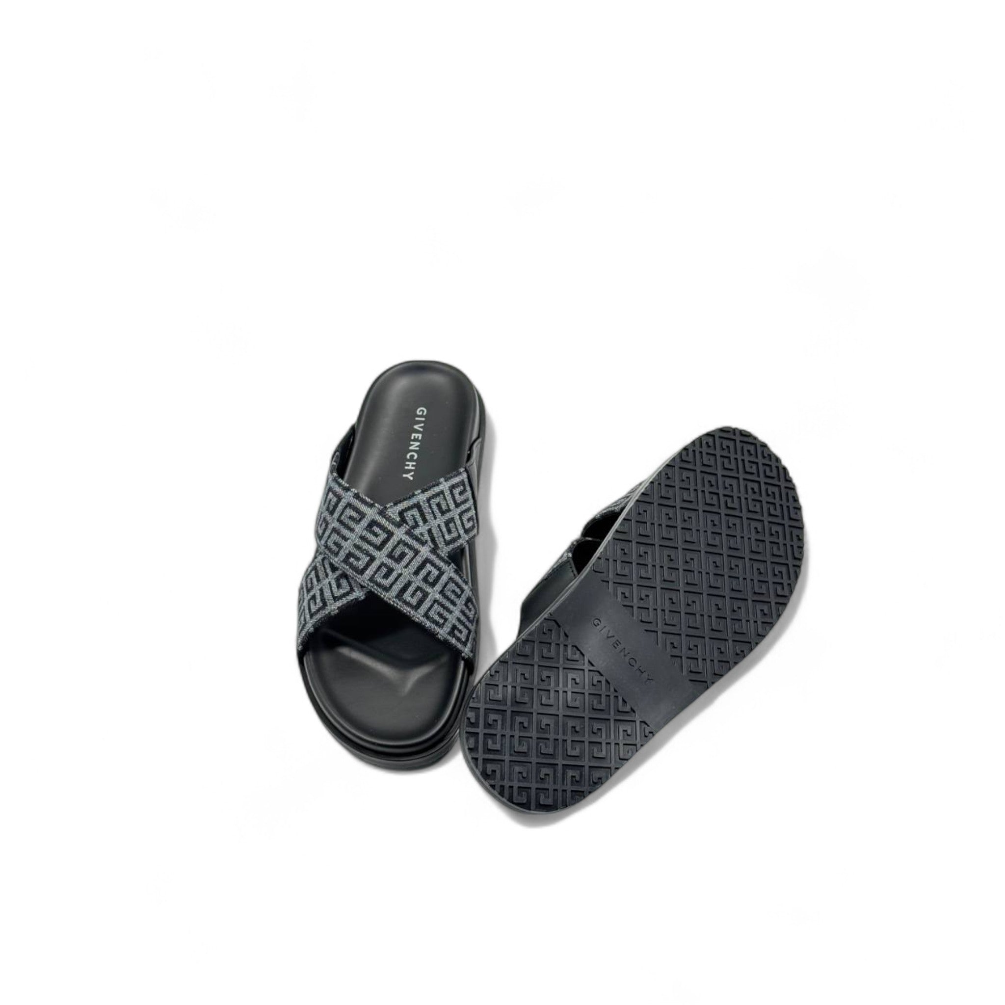 Givenchy Black Monogram Criss-Cross Slides – Luxury Everyday Sandals