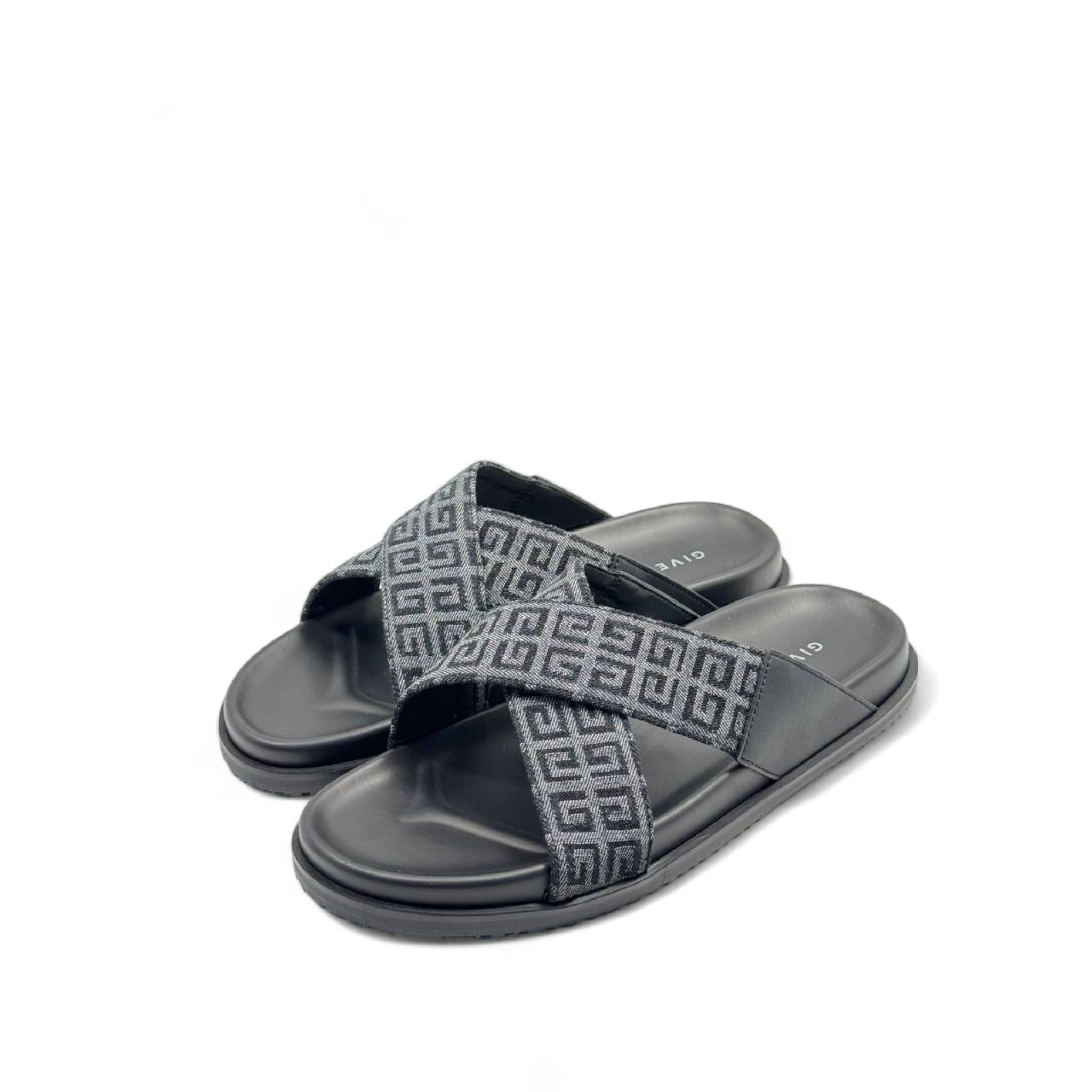 Givenchy Black Monogram Criss-Cross Slides – Luxury Everyday Sandals