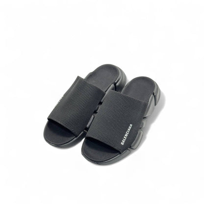 Balenciaga Black Tech Slides – Sleek Minimalist Comfort