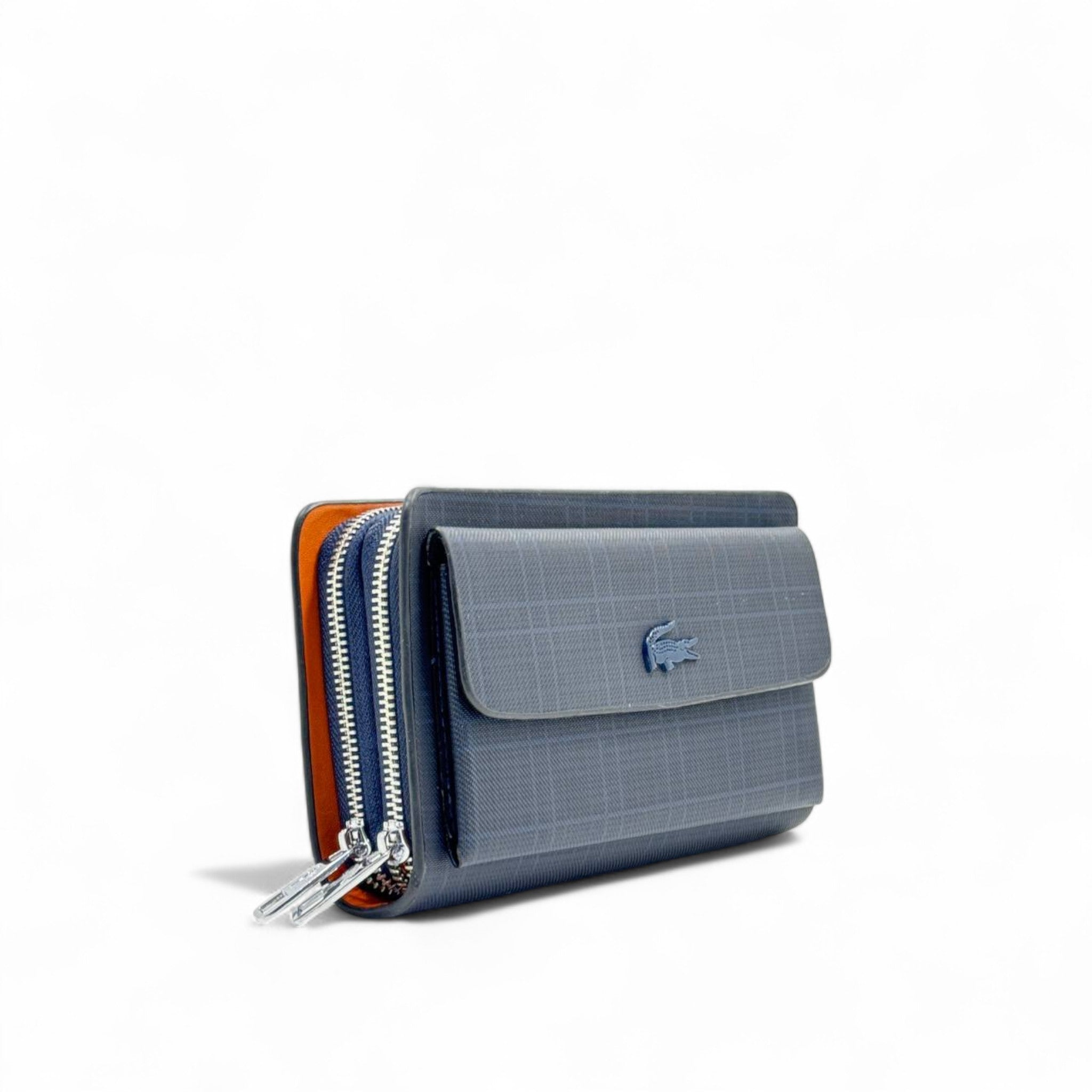 Lacoste Long Wallet – Elegant Checkered Design with Iconic Crocodile 🐊✨