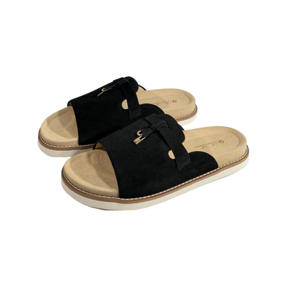Loro Piana Black Comfort Slides 🖤✨ Luxury Summer Sandals for men