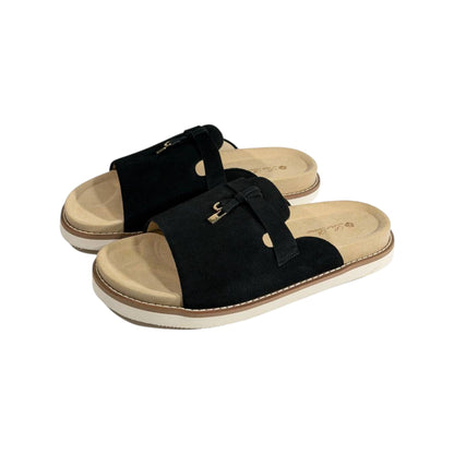 Loro Piana Black Comfort Slides 🖤✨ Luxury Summer Sandals for men