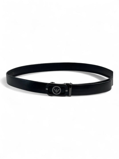 🖤 Emporio Armani Signature Black Leather Belt – 135 CM Elite Edition 👔