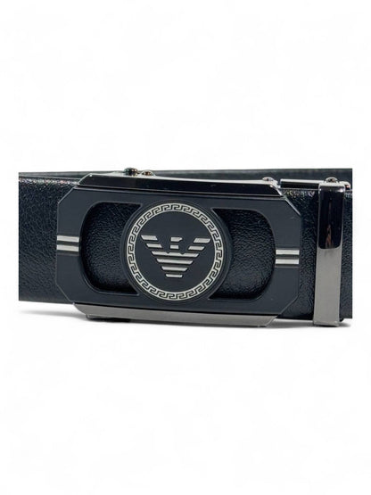 🖤 Emporio Armani Signature Black Leather Belt – 135 CM Elite Edition 👔