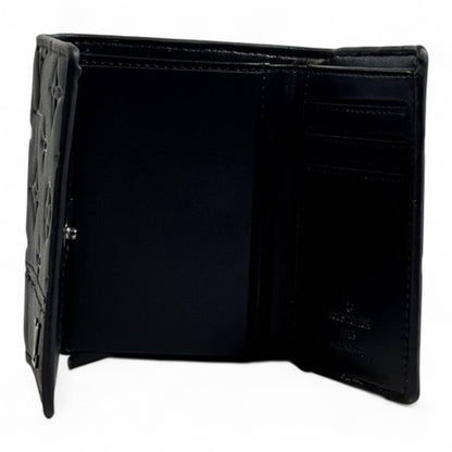 🖤 Louis Vuitton Monogram Embossed Trifold Wallet – Midnight Black Edition ⚡