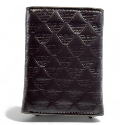 Emporio Armani Embossed Trifold Wallet – Coffee Brown Edition