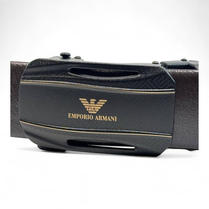 🖤 Emporio Armani Automatic Leather Belt – 135cm (Black Elegance) ✨